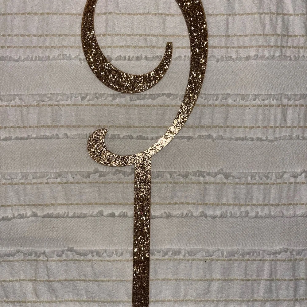 Gold Glitter Number Cake Toppers (NWT)